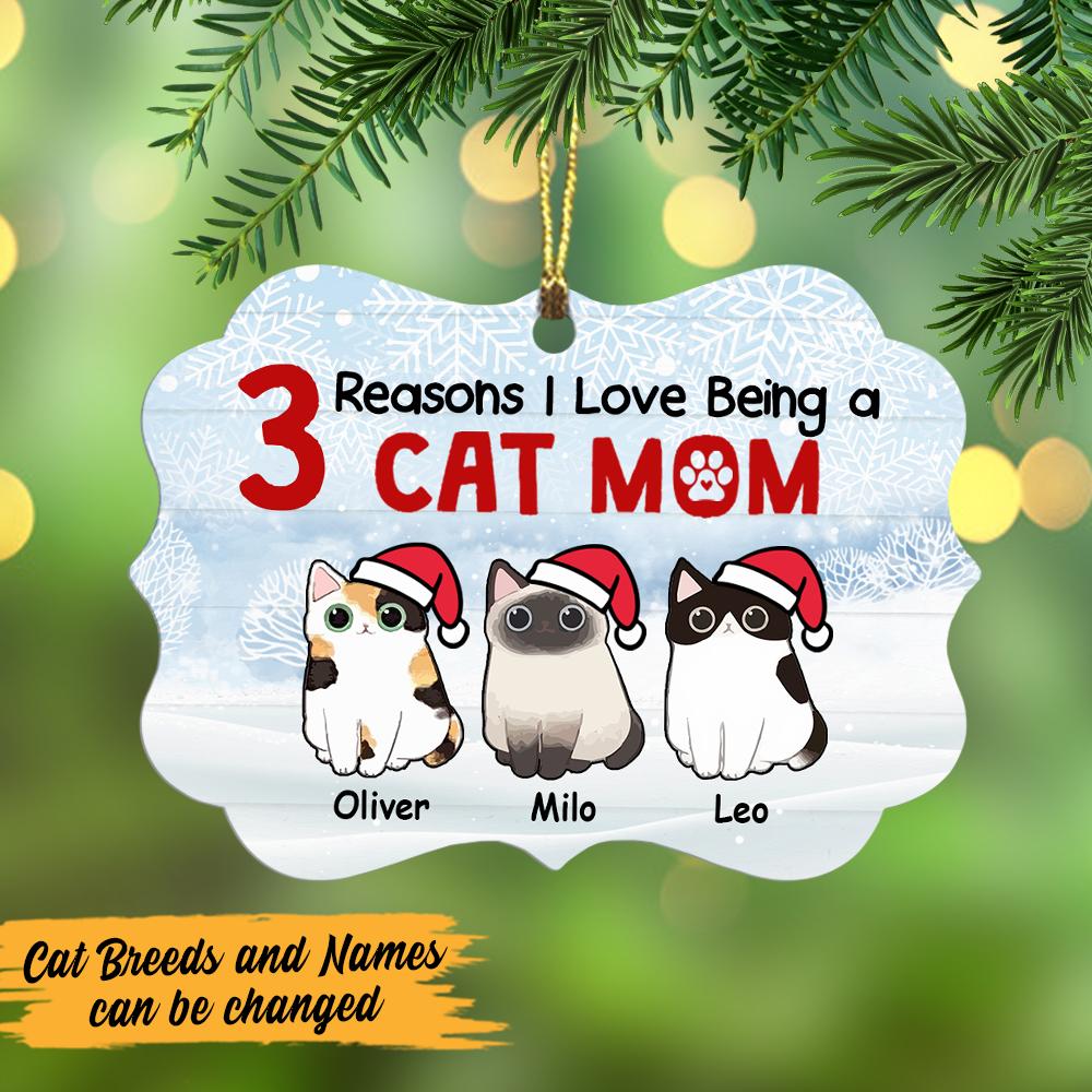 Personalized Reasons I Love Being A Cat Mom MDF Ornament NB21 73O47
