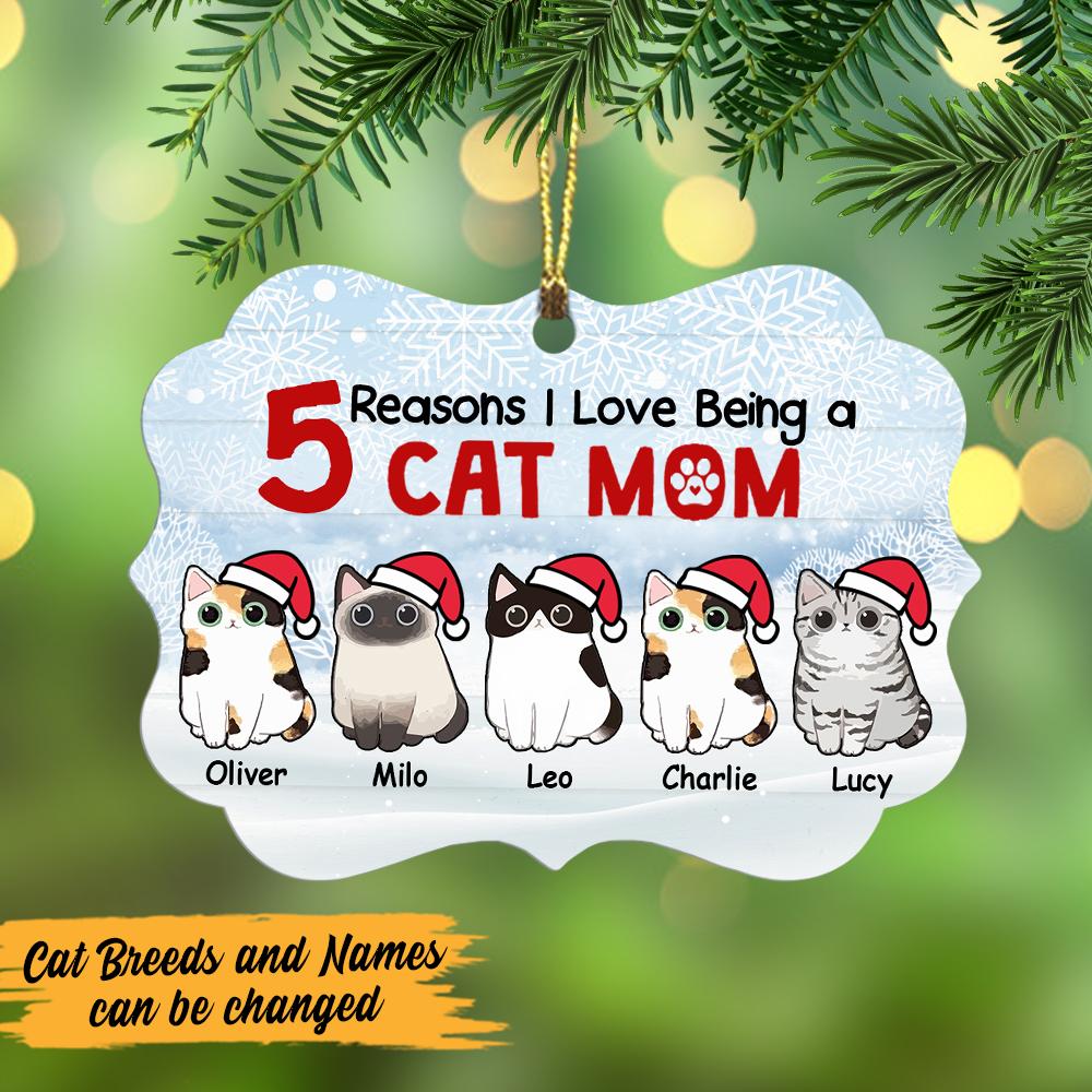 Personalized Reasons I Love Being A Cat Mom MDF Ornament NB21 73O47